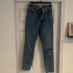 Free People High Rise Button-Fly Jeans